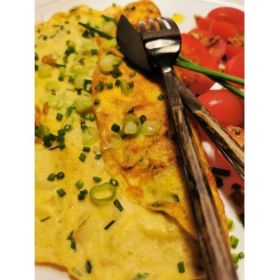 Omelette Ciboulette Oignon.