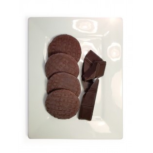 Biscuits nappés au chocolat noir.